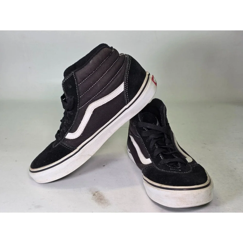 Vans‎ Sk8 Hi Youth Sneakers Size 6 Black White Skate Lace Up High Top Shoes